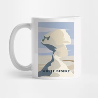 White desert - Egypt Retro travel poster Mug